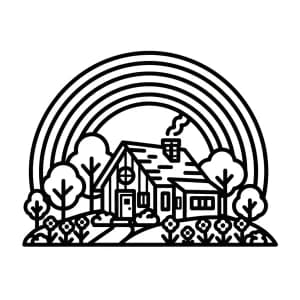 Desenhos de Arco-íris para Colorir