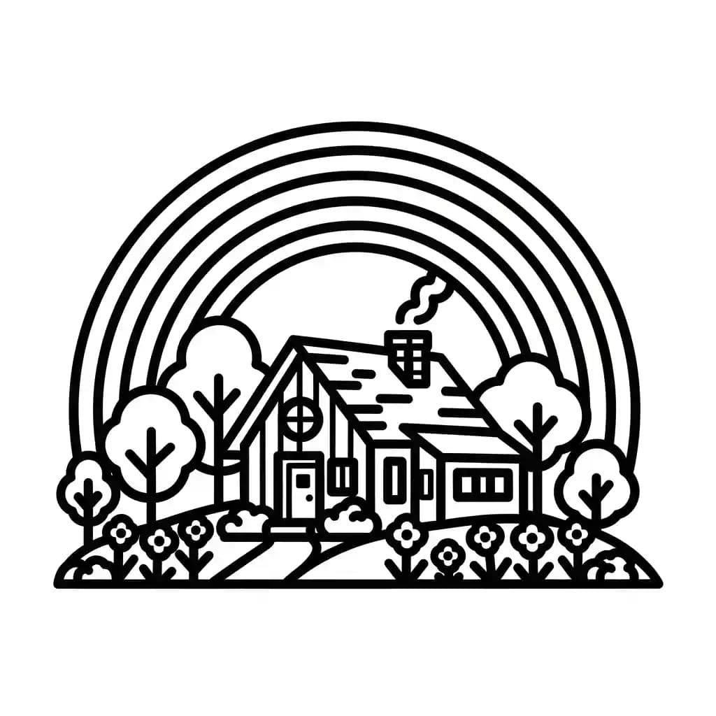 Desenhos de Arco-íris para Colorir