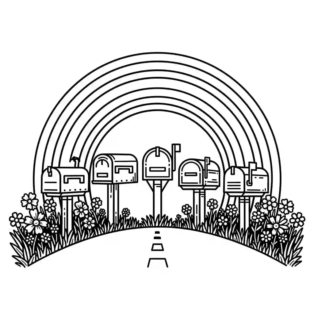 Desenhos de Arco-íris para Colorir
