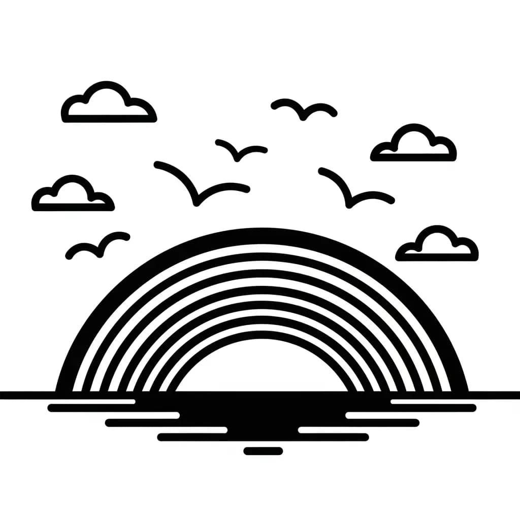 Desenhos de Arco-íris para Colorir