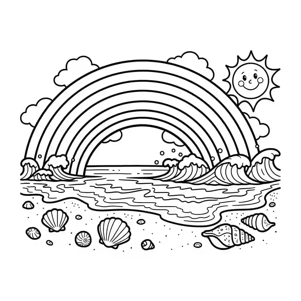 Desenhos de Arco-íris para Colorir