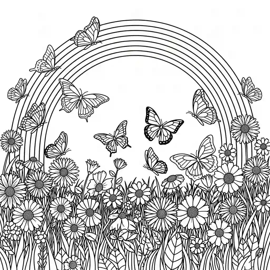 Desenhos de Arco-íris para Colorir