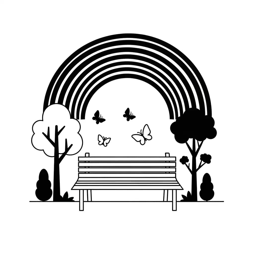 Desenhos de Arco-íris para Colorir