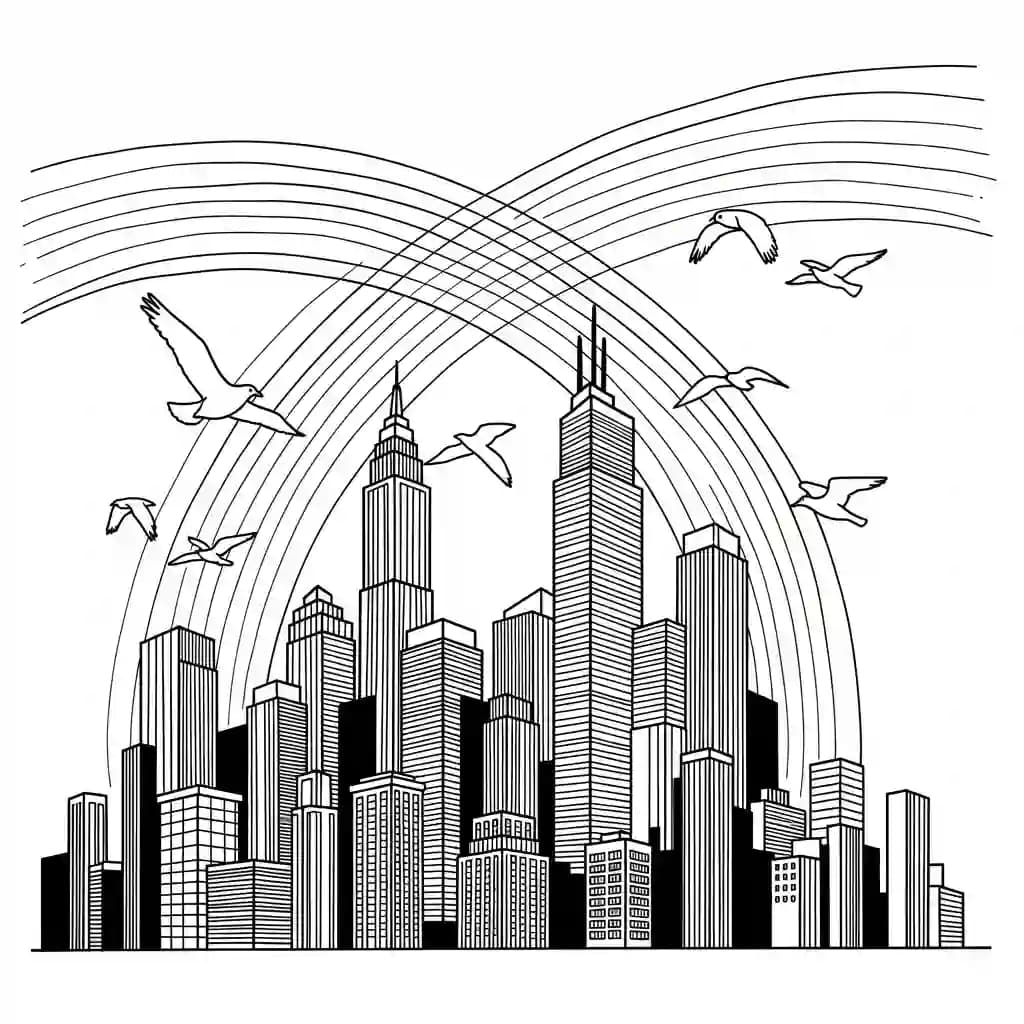 Desenhos de Arco-íris para Colorir