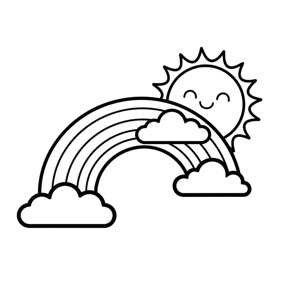 Desenhos de Arco-íris para Colorir