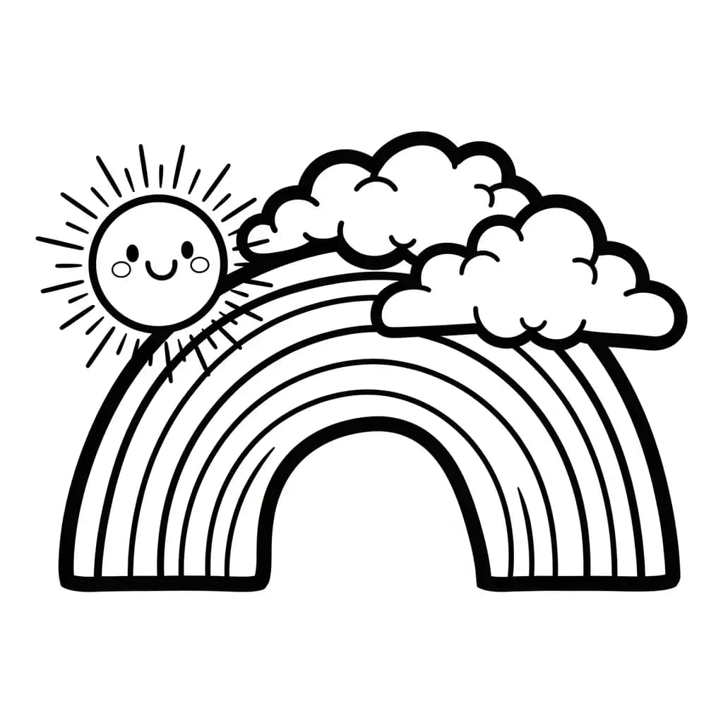 Desenhos de Arco-íris para Colorir