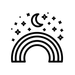 Desenhos de Arco-íris para Colorir