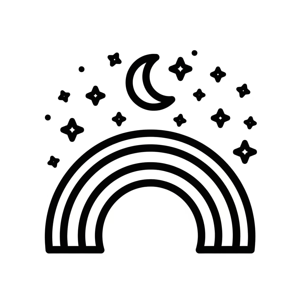 Desenhos de Arco-íris para Colorir
