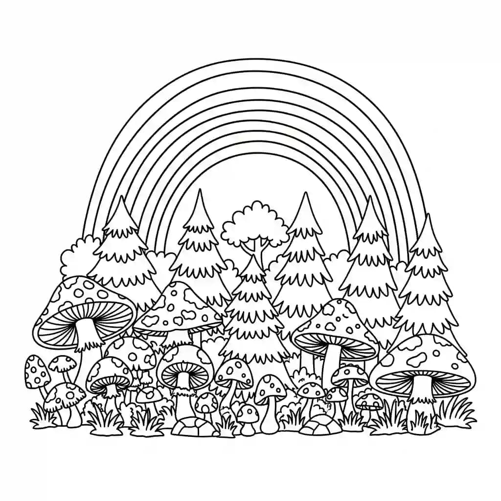 Desenhos de Arco-íris para Colorir