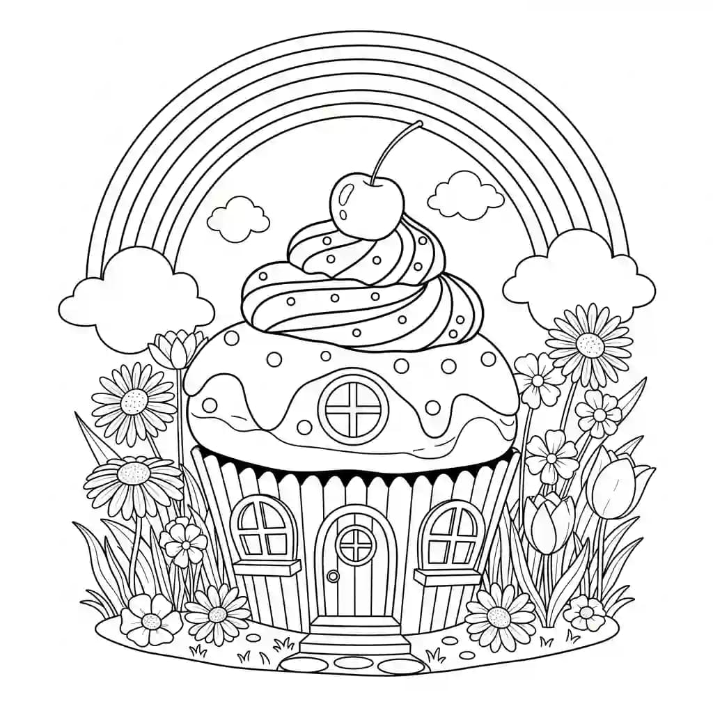 Desenhos de Arco-íris para Colorir