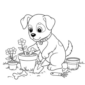 Desenhos de Cachorrinhos para Imprimir e Colorir