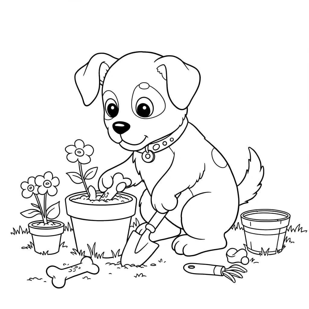 Desenhos de Cachorrinhos para Imprimir e Colorir