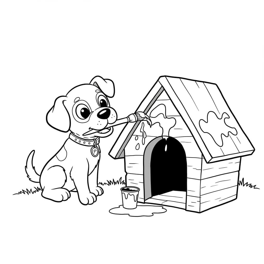 Desenhos de Cachorrinhos para Imprimir e Colorir