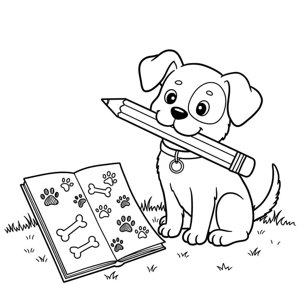 Desenhos de Cachorrinhos para Imprimir e Colorir