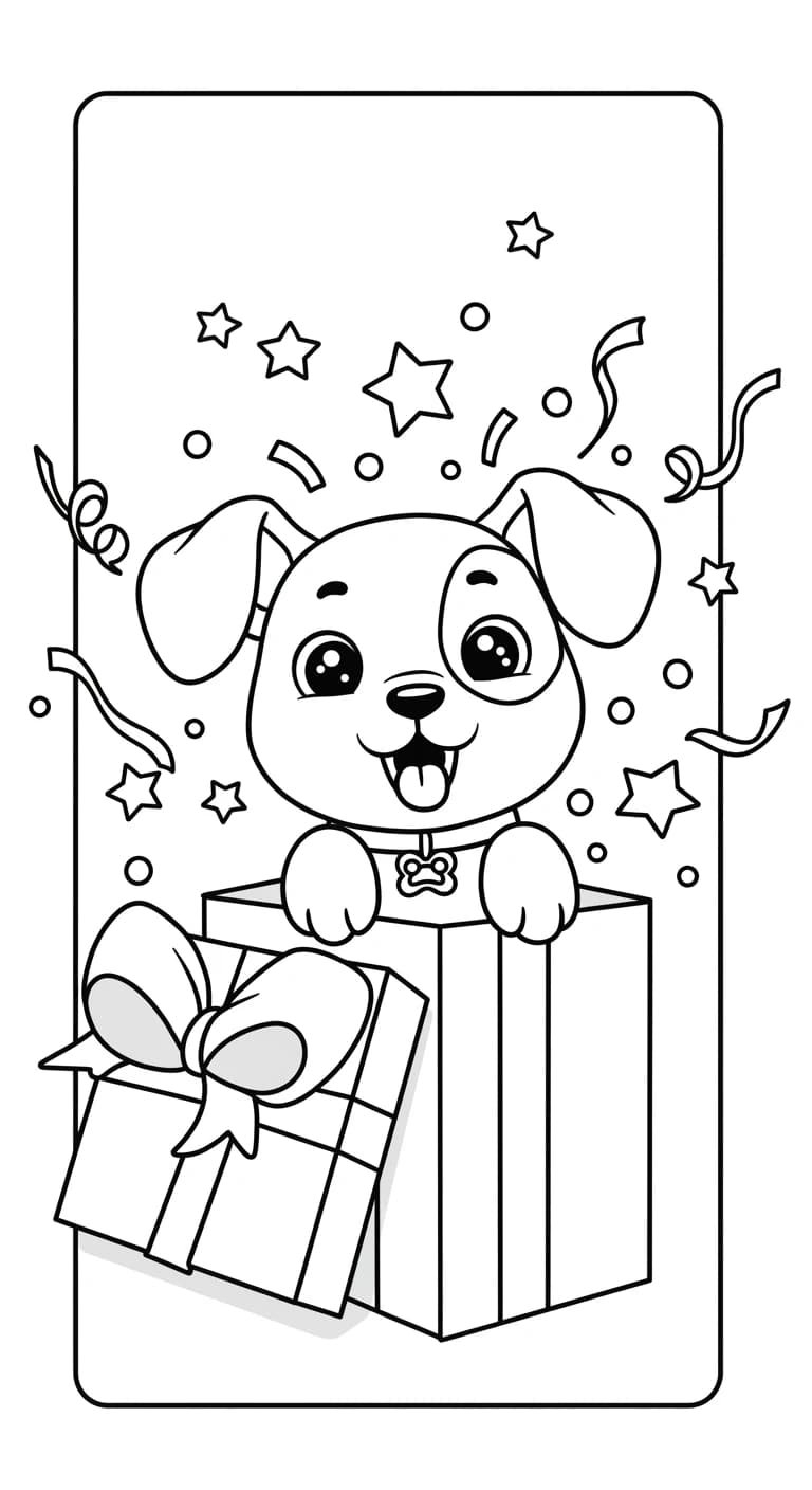 Desenhos de Cachorrinhos para Imprimir e Colorir