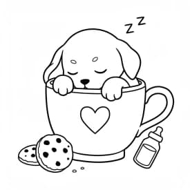 Desenhos de Cachorrinhos para Imprimir e Colorir