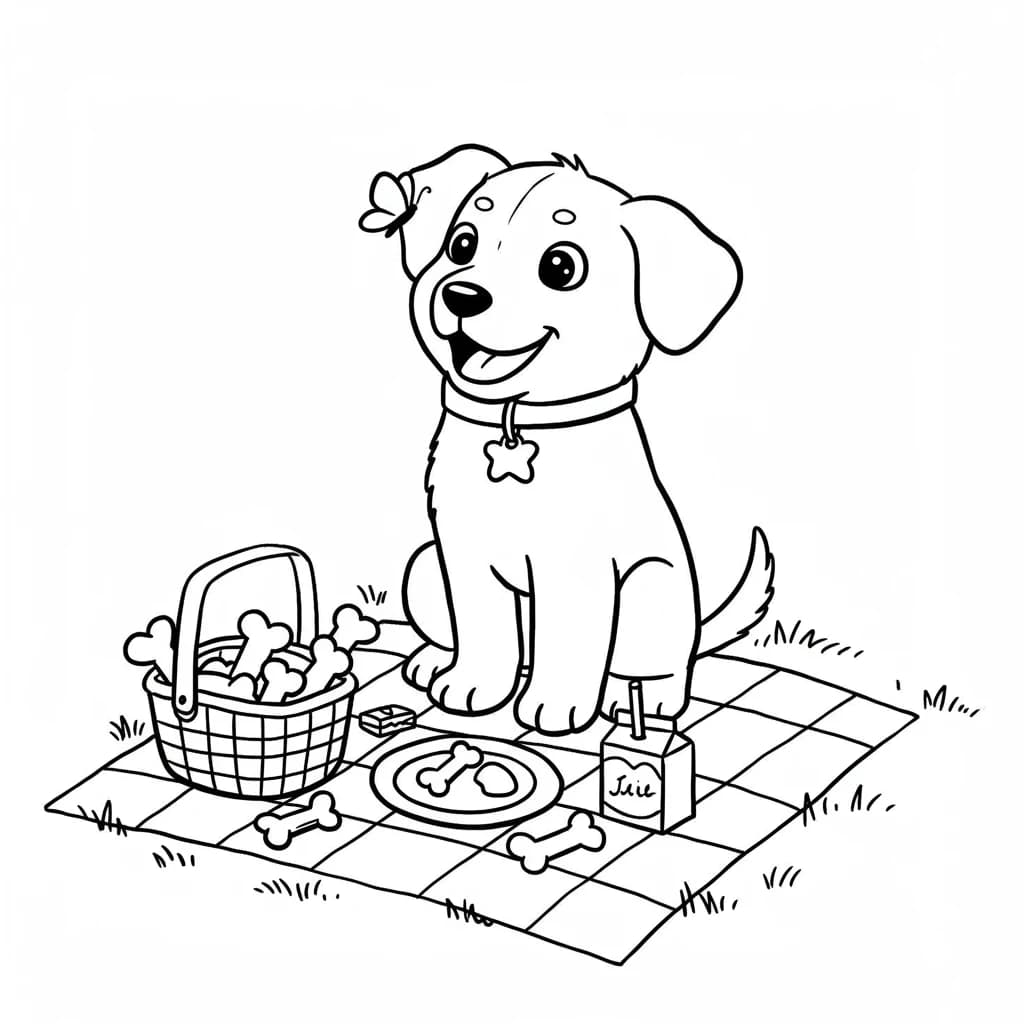 Desenhos de Cachorrinhos para Imprimir e Colorir