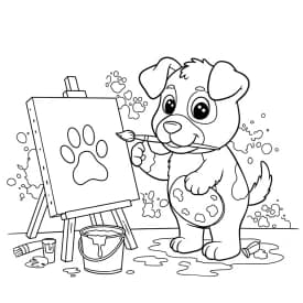 Desenhos de Cachorrinhos para Imprimir e Colorir