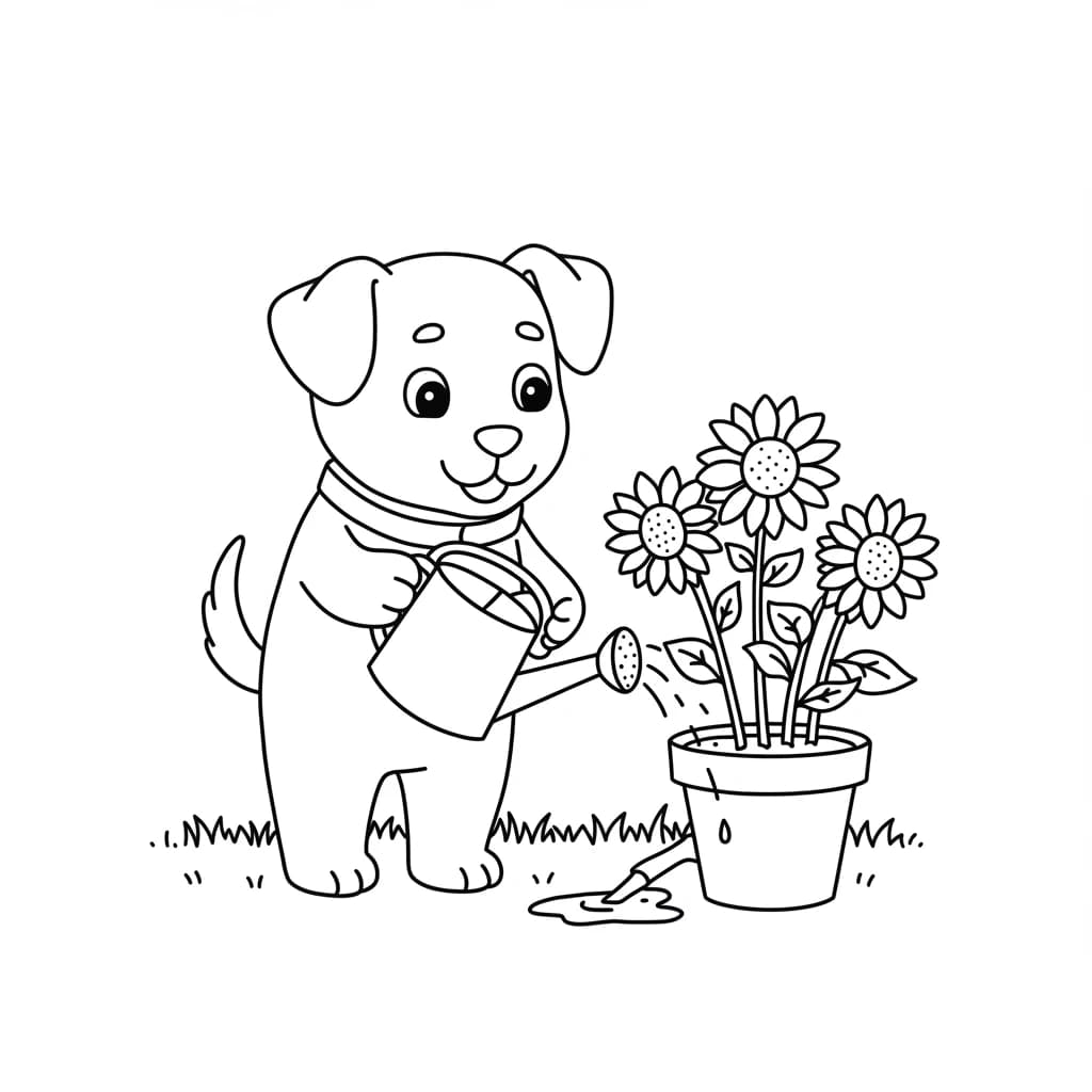 Desenhos de Cachorrinhos para Imprimir e Colorir