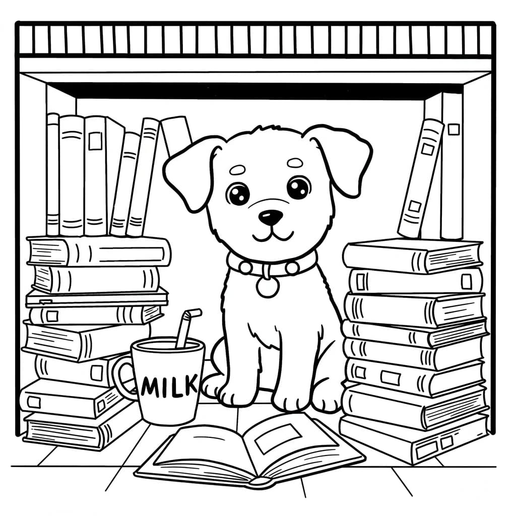 Desenhos de Cachorrinhos para Imprimir e Colorir