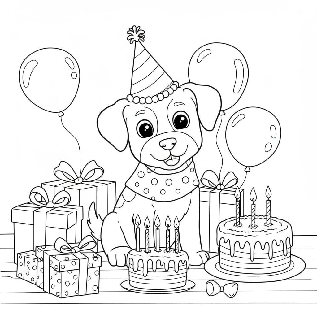 Desenhos de Cachorrinhos para Imprimir e Colorir