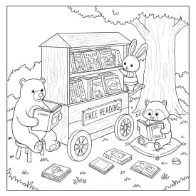 Desenho para Colorir Cozy Friends: Seja Gentil com seus Amigos Desenhos de Cozy Friends para Imprimir e Colorir