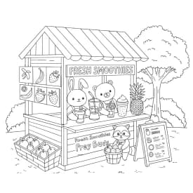 Desenho para Colorir Cozy Friends: Seja Gentil com seus Amigos Desenhos de Cozy Friends para Imprimir e Colorir