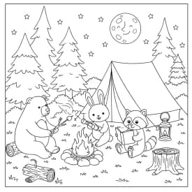 Desenho para Colorir Cozy Friends: Gatinho e Patinho Fazendo Biscoitos com Amor Desenhos de Cozy Friends para Imprimir e Colorir