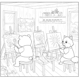 Desenhos de Cozy Friends para Imprimir e Colorir