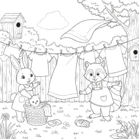 Desenhos de Cozy Friends para Imprimir e Colorir