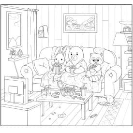 Desenhos de Cozy Friends para Imprimir e Colorir