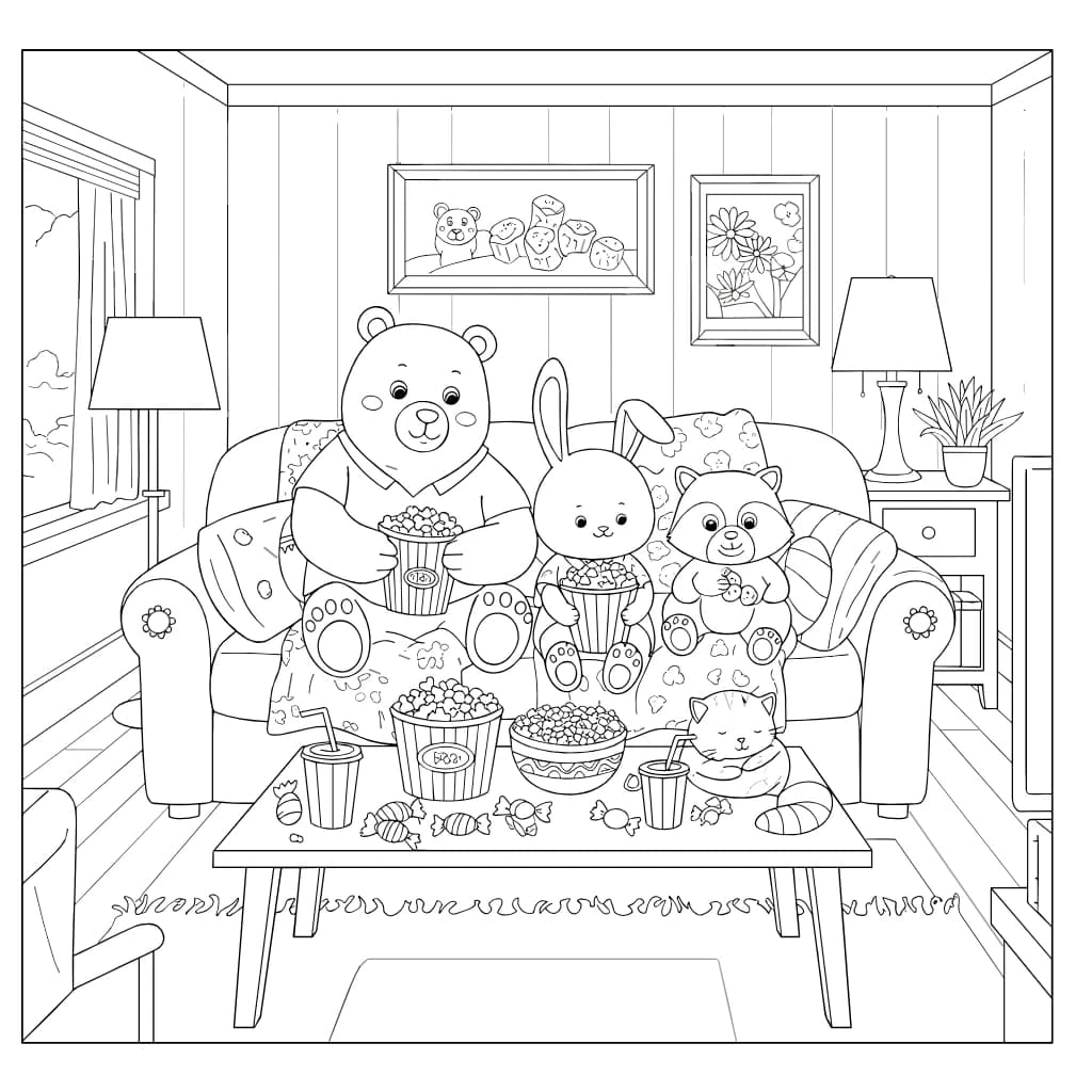 Desenhos de Cozy Friends para Imprimir e Colorir