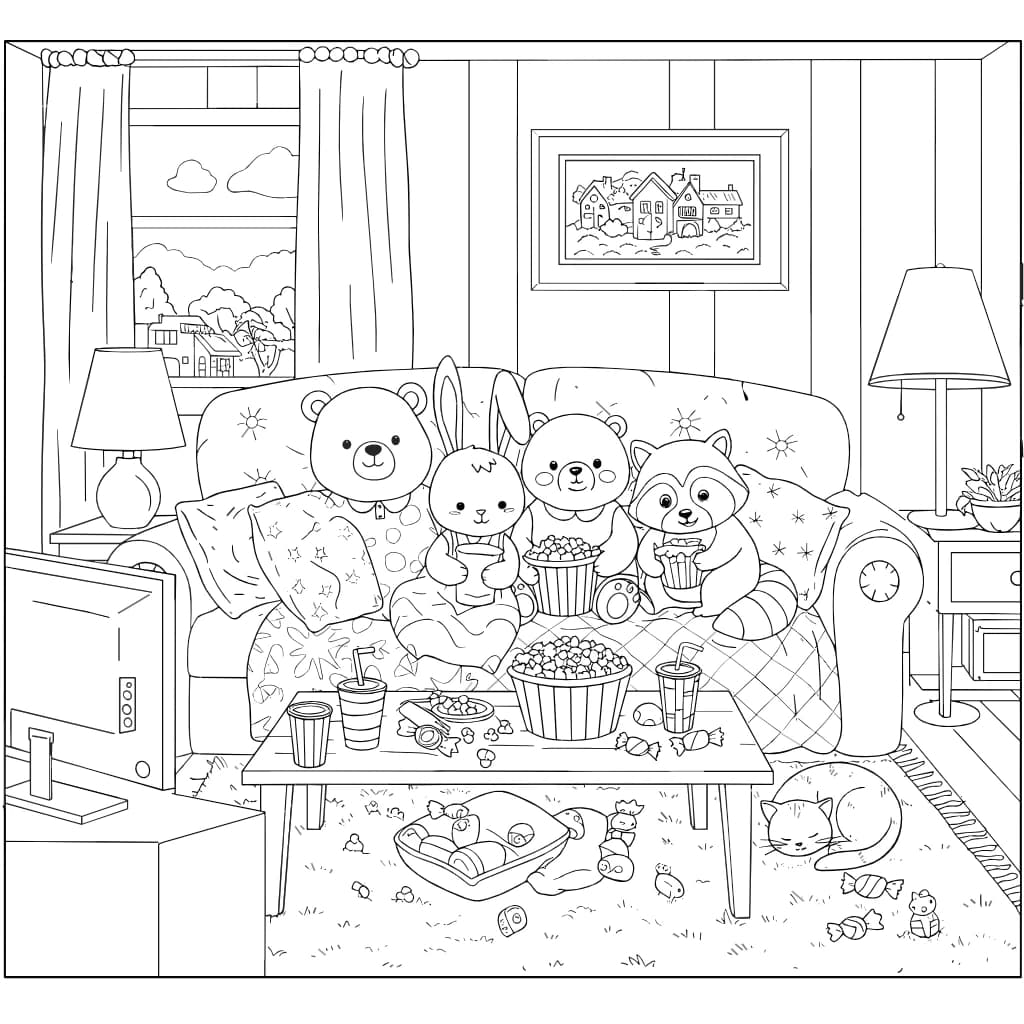 Desenhos de Cozy Friends para Imprimir e Colorir