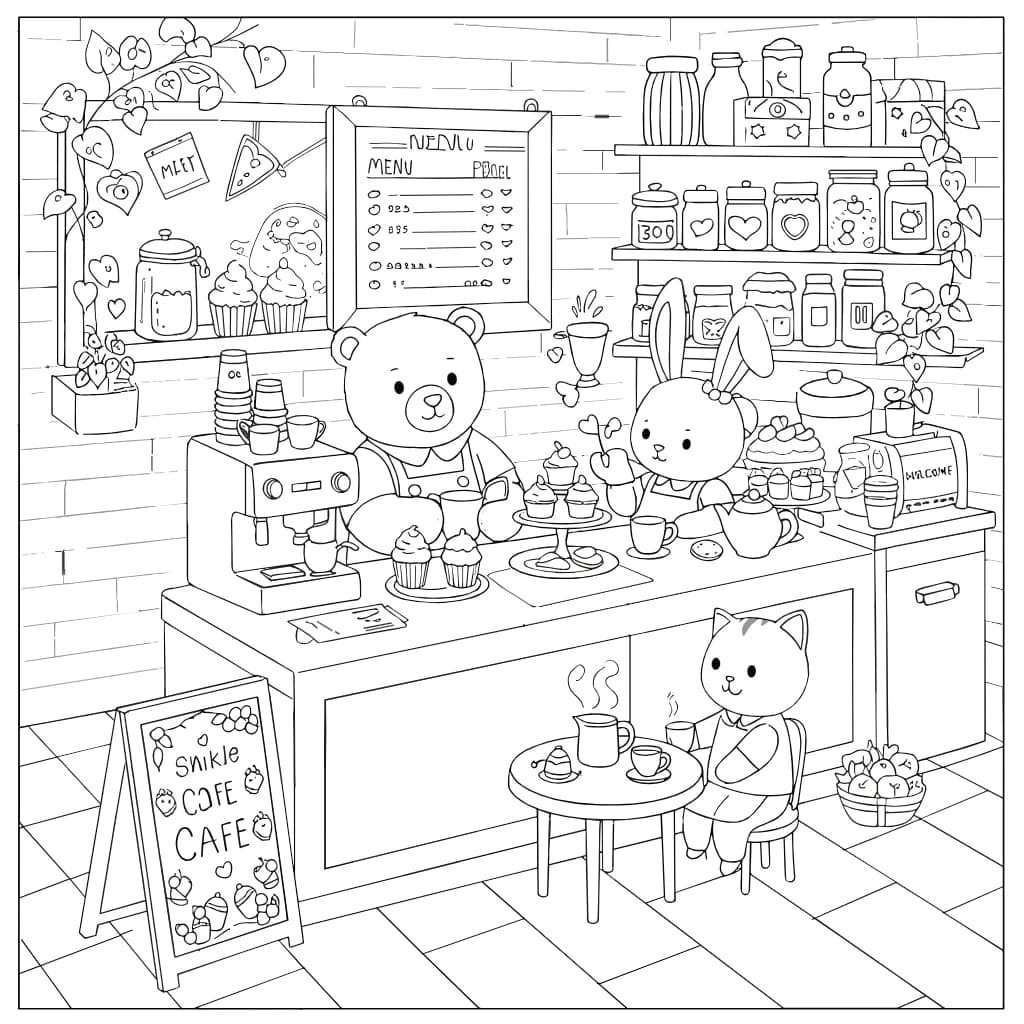 Desenhos de Cozy Friends para Imprimir e Colorir