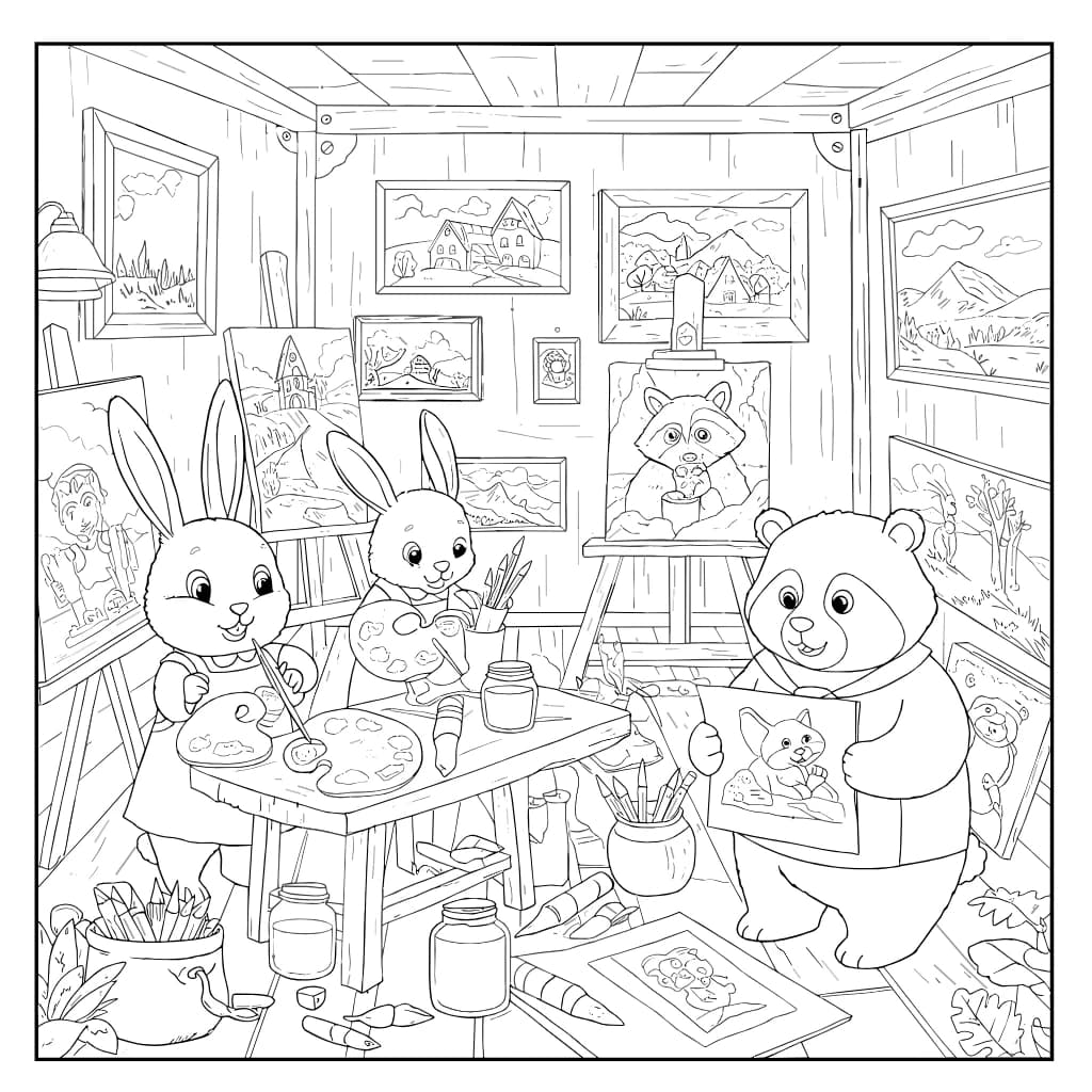 Desenhos de Cozy Friends para Imprimir e Colorir