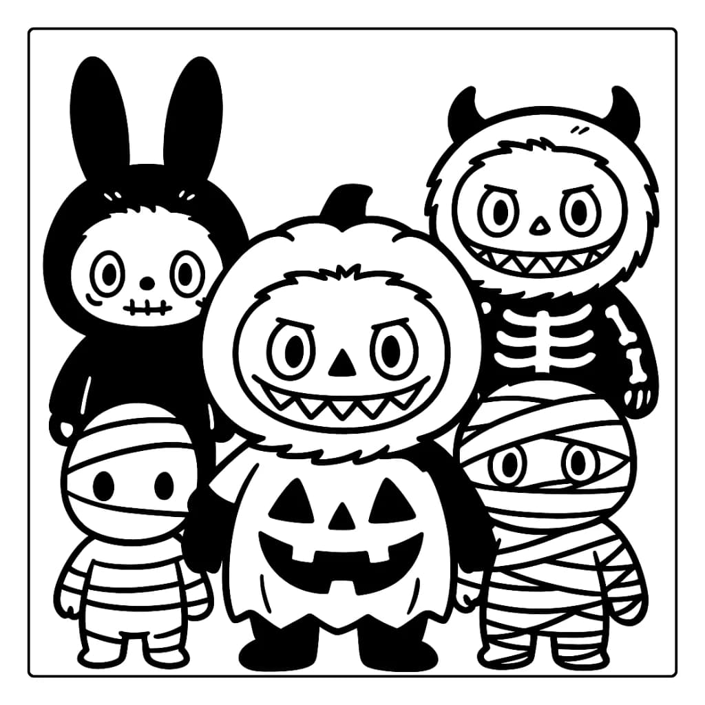 Desenhos de Labubu para Imprimir e Colorir