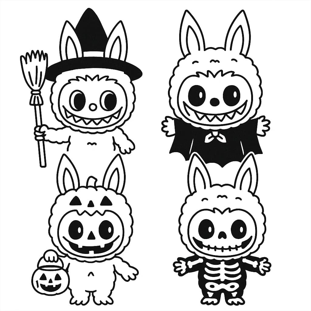 Desenhos de Labubu para Imprimir e Colorir