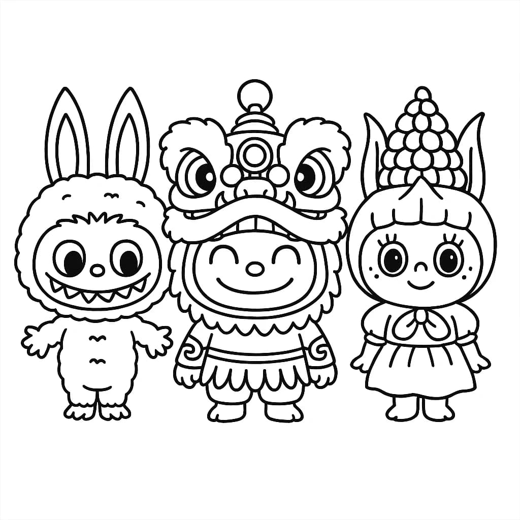 Desenhos de Labubu para Imprimir e Colorir
