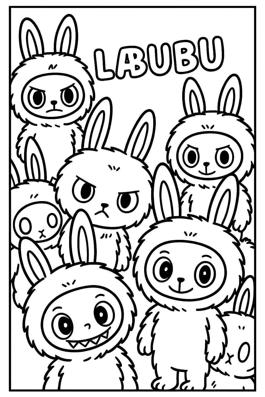 Desenhos de Labubu para Imprimir e Colorir