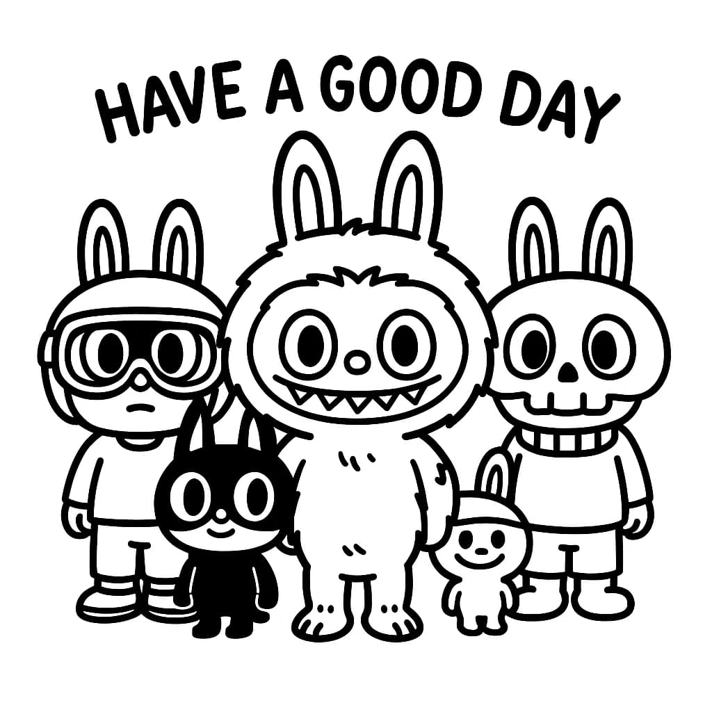 Desenhos de Labubu para Imprimir e Colorir