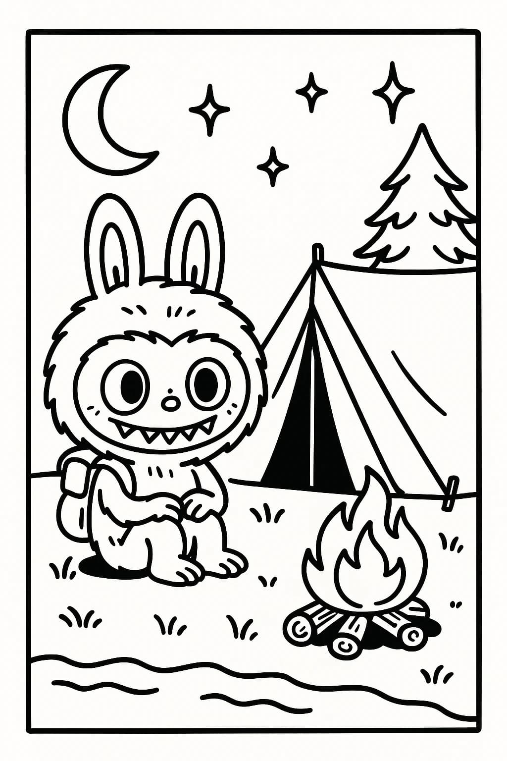 Desenhos de Labubu para Imprimir e Colorir