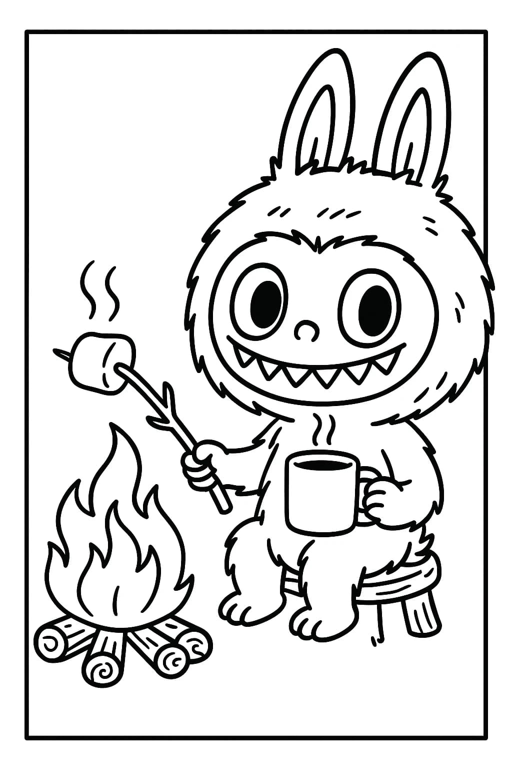 Desenhos de Labubu para Imprimir e Colorir