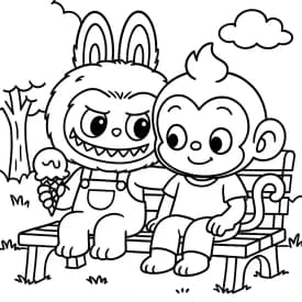 Desenhos de Labubu para Imprimir e Colorir