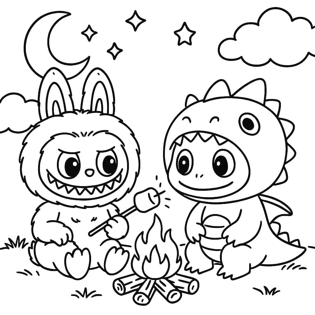 Desenhos de Labubu para Imprimir e Colorir