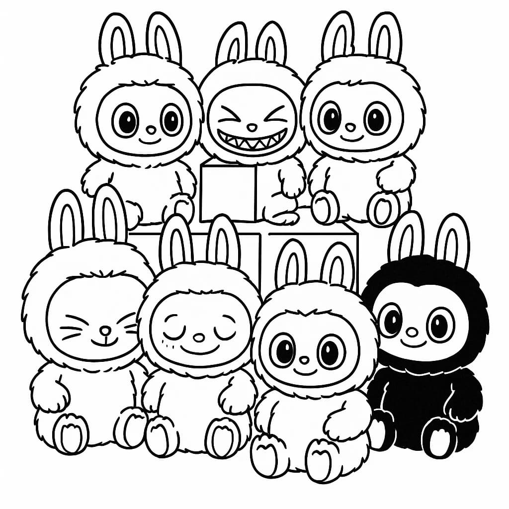 Desenhos de Labubu para Imprimir e Colorir
