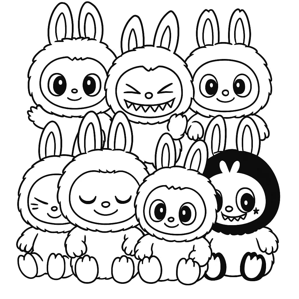 Desenhos de Labubu para Imprimir e Colorir