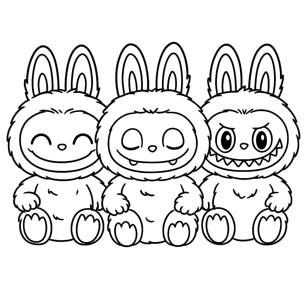 Desenhos de Labubu para Imprimir e Colorir