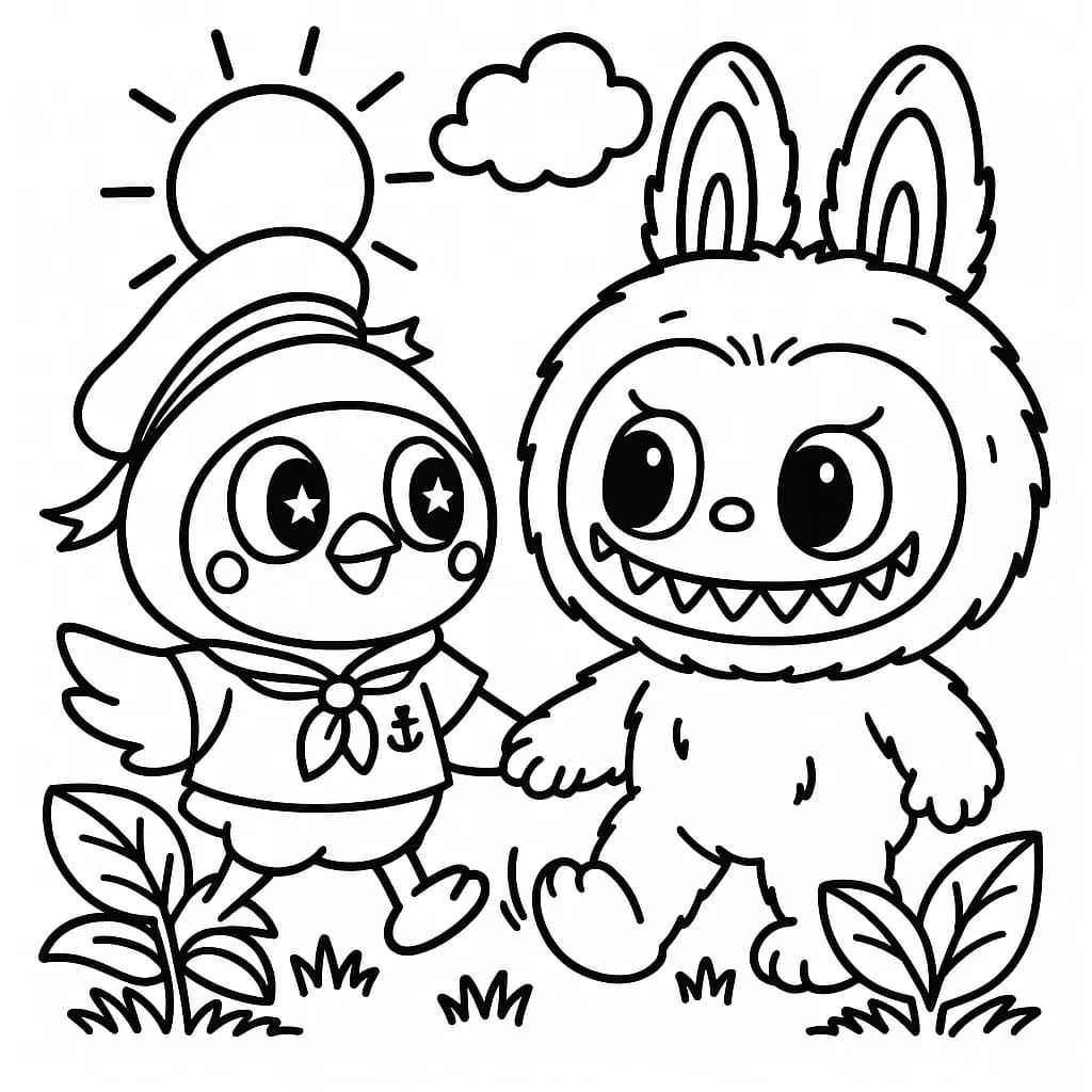 Desenhos de Labubu para Imprimir e Colorir
