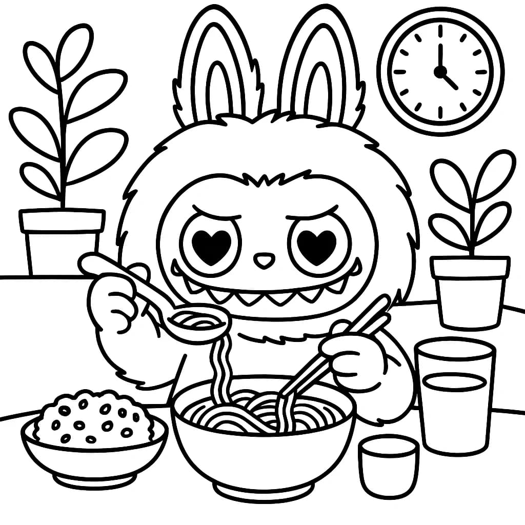 Desenhos de Labubu para Imprimir e Colorir