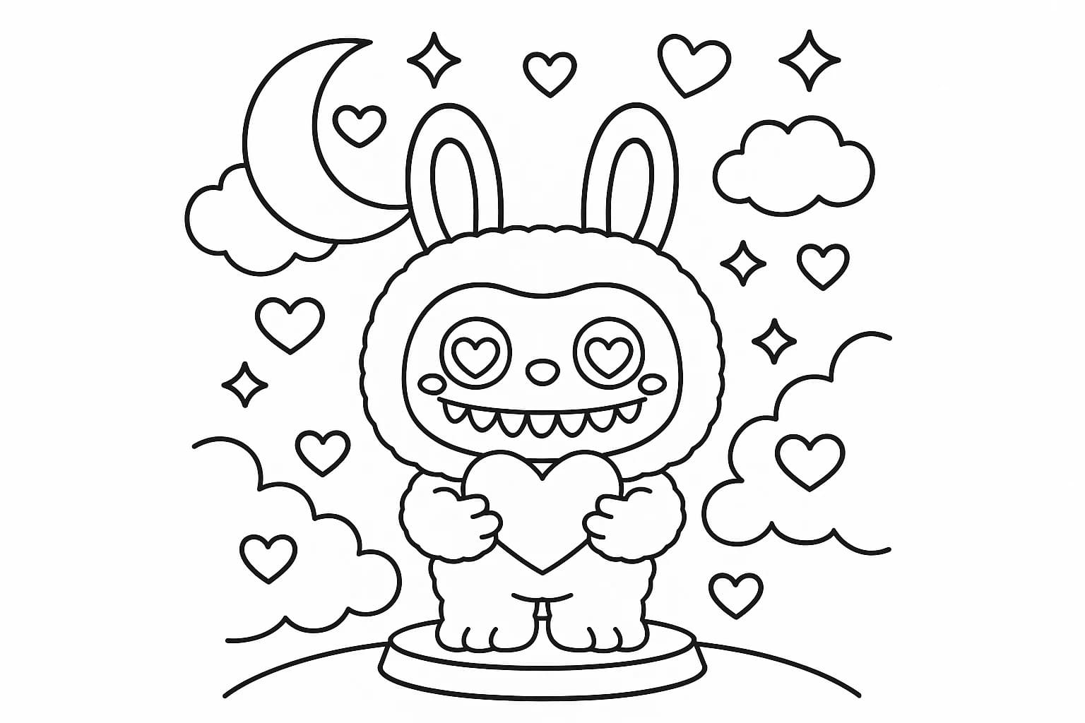 Desenhos de Labubu para Imprimir e Colorir